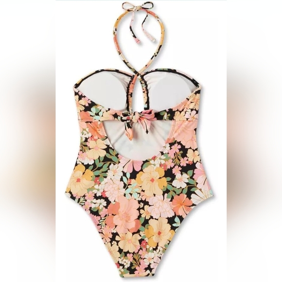 Women's Halter Keyhole Bandeau One Piece Swimsuit - Picture 2 of 4